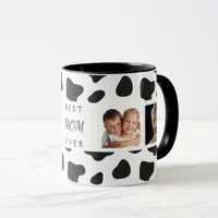 Mother photo collage cow black white mug