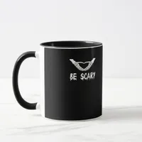 Be Scary Halloween Skeleton Over Heart Mug