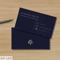 Simple Elegant Navy Blue and Gold Business Card