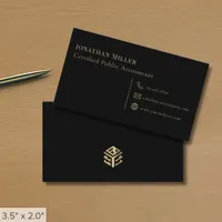 Modern Minimalist Black Logo Business Card