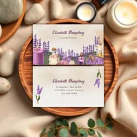 Watercolor Lavender Spa Design Massage Therapist Business Card