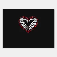 Skeleton Hand Heart Valentines Day Funny Couple Sign