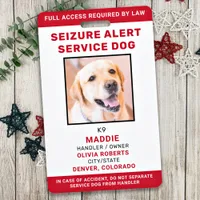 Personalized Service Dog Seizure Alert Dog Photo Badge