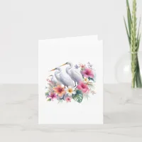 Tropical Bird Coastal Egret Blank Note Card