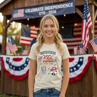 USA 250th Anniversary Patriotic Gnome Women's  Tri-Blend Shirt