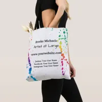 [Paint Splatter] Modern Abstract Artist White Tote Bag