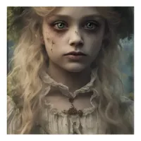 Portrait of a creepy undead Victorian blonde child Acrylic Print