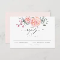 Elegant RSVP Rustic Blush Pink Roses