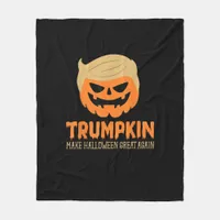Trumpkin Make Halloween Great Again Jack O Lantern Fleece Blanket