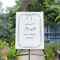 Hand Drawn Bow Coquette Bridal Shower Welcome Sign