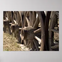 Sepia Wagon Wheels Poster