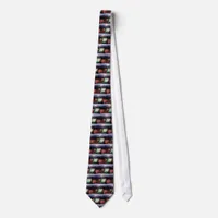 World and Fireworks Neck Tie