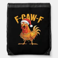 F-Caw-F Chicken Christmas Essential Drawstring Bag