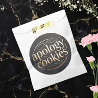 Artistic Playful Gold & Brown Apology Cookies Favor Bag