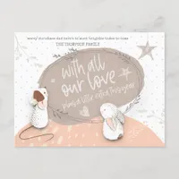 Cute Mouse Bunny Little Extra Love This year Text Holiday Postcard