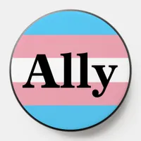 Trans Pride Flag Ally in Black  PopSocket