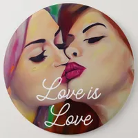 Love is Love | Two Women Kissing Button