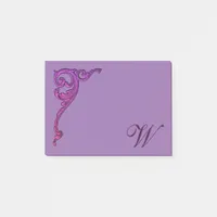 Romantic Pastel Steampunk Goth Monogrammed Post-it Notes