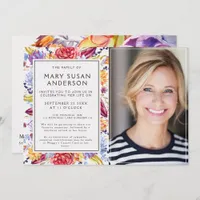 Funeral Succulents Celebration of Life Photo Invitation