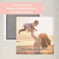 Photo with Handwritten Style Customization Modern Magnet