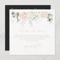 Pearl Blush Floral Wedding Photo ID989 Thank You Card