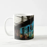 Abandoned Train with Graffiti Urban Street Art Coffee Mug