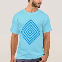 T-shirt - Concentric Aqua Diamond Shapes