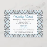 Black and Blue Mandala  Wedding Details Card