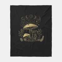 Cottagecore Mushrooms Fungi Goblincore Aesthetic Fleece Blanket