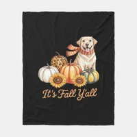 It’s Fall Y’all Dog Leopard Pumpkin Fall Creative  Fleece Blanket