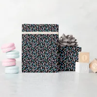 Trans Flag Cute Blue Pink Black Sprinkles Pattern Wrapping Paper