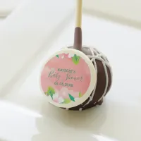 Personalized Pink & White Floral Baby Shower Cake Pops