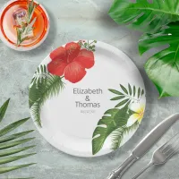 Tropical Floral Wedding ID475 Paper Plates