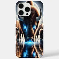 Cosmic Buffalo Bison Reflections Under Night Sky iPhone 16 Pro Max Case