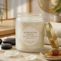 Elegant Shiny Gold Neutral Circle Soy Bean Candle Square Sticker