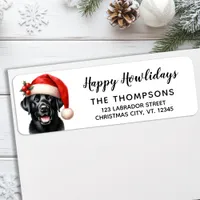 Labrador Retriever Santa Christmas Return Address Label