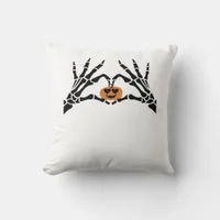 Spooky Heart Hands Dark Gothic Tone Throw Pillow