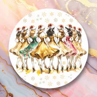 Nine Ladies Dancing | Twelve Days of Christmas Classic Round Sticker