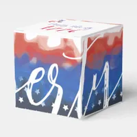 Stars and Torn Edge Stripes for 4th of July Favor Boxes