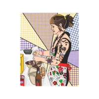 Retro Pop Art Tattooed Lady Baking   