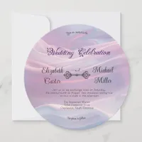 Whispers of Silk: Dreamy Pastel Waves Pink Blue  Invitation