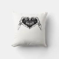 To Death Skeleton Hand Heart Classic Design Throw Pillow