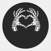 Skeleton Heart Hands Sign Halloween Costume Viral  Classic Round Sticker