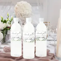 Lavender eucalyptus wedding thank you water bottle label