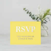 Classic Butter Yellow Song Choice Foil RSVP Card