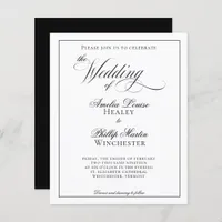 Budget Modern Elegant Black White Wedding