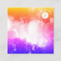 *~* Universe Pink Lavender Peach Galaxy Nebula Square Business Card