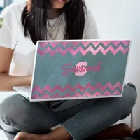 Modern Stylish Chic Pink And Gray Chevron HP Laptop Skin