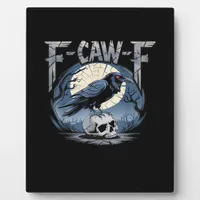 F-Caw-F Crow Moonlit Raven Classic Plaque