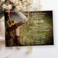 Cowgirl Sunflowers Country Western Bridal Shower Invitation